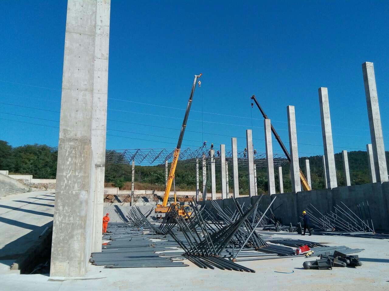 九台威海搅拌站网架